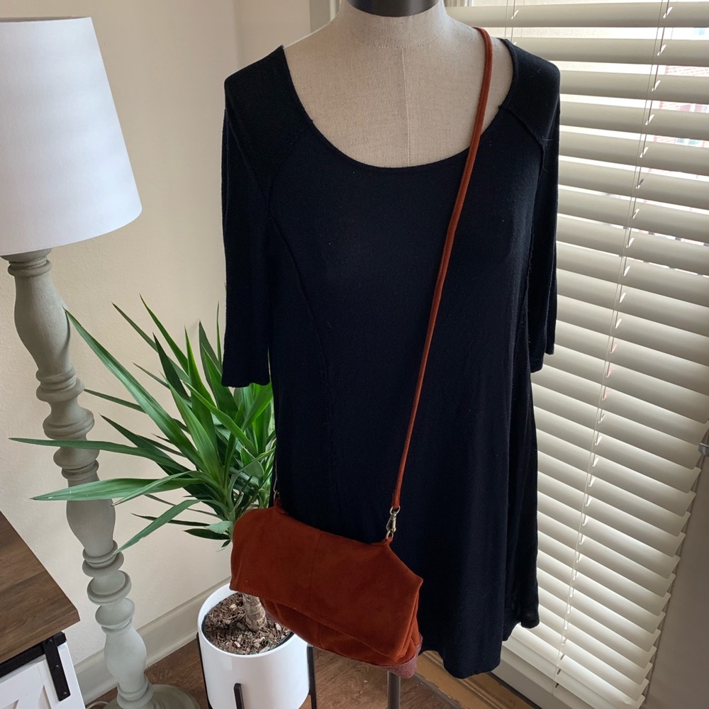 Free People suede clasp side purse